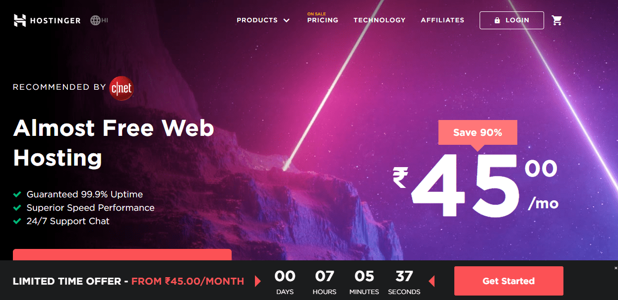 Hostinger India web & wordpress hosting