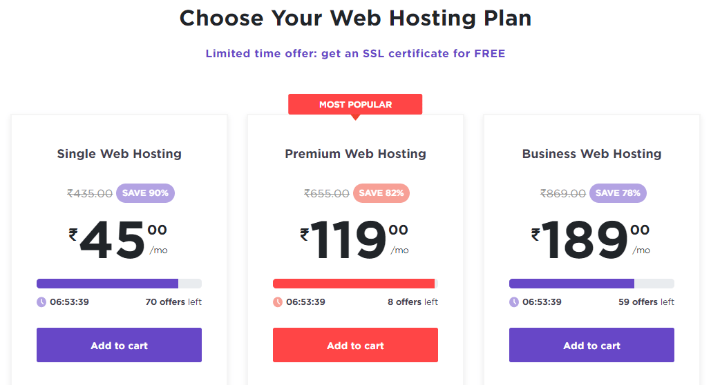 Hostinger pricing plan