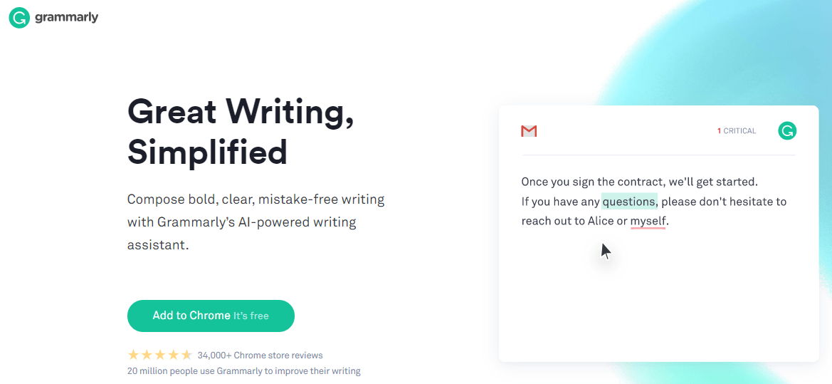 Grammarly - best english learning websites