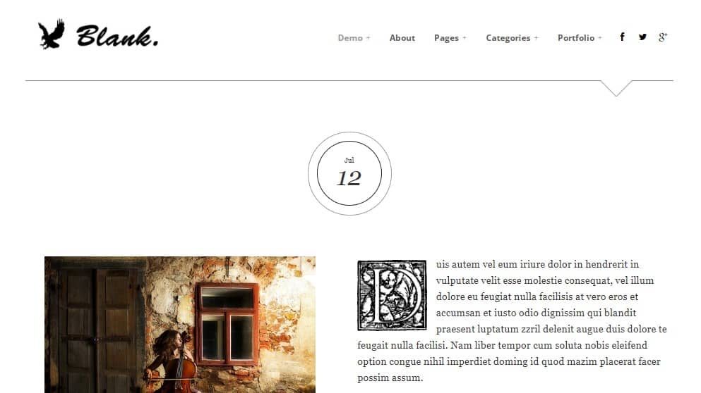 Blank minimal theme