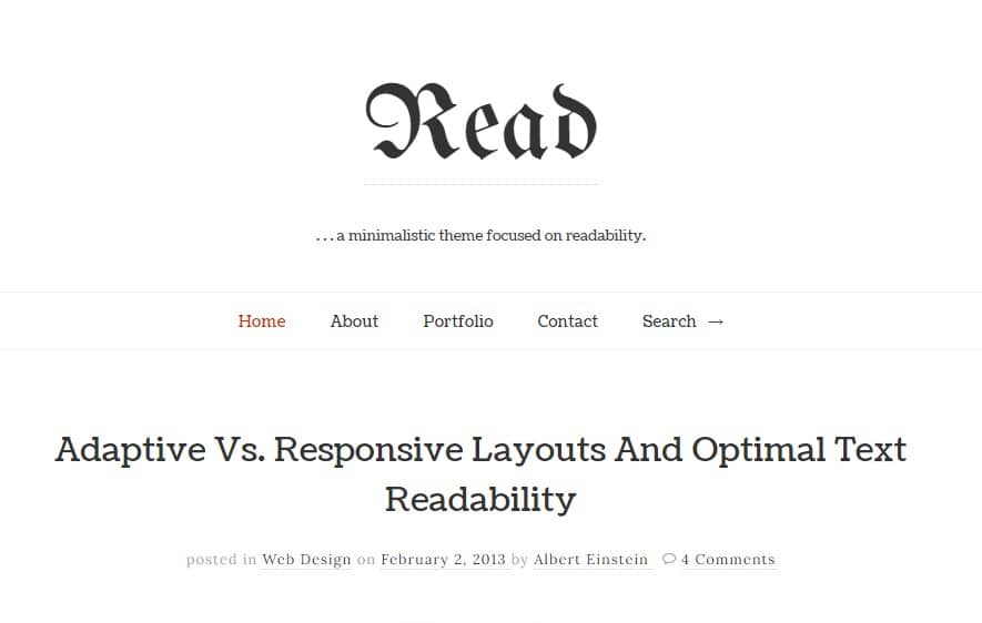 read wp minimal theme