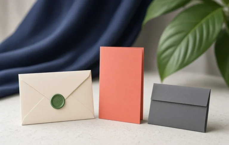 Three unbranded envelopes on a desk standing for permission nurture, outbound, and transactional B2B email