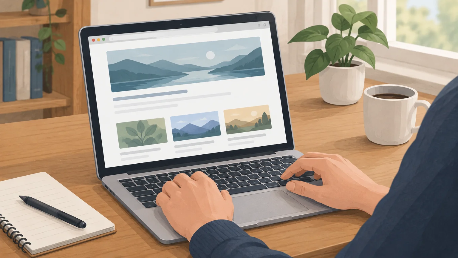 Developer testing a website locally on a laptop